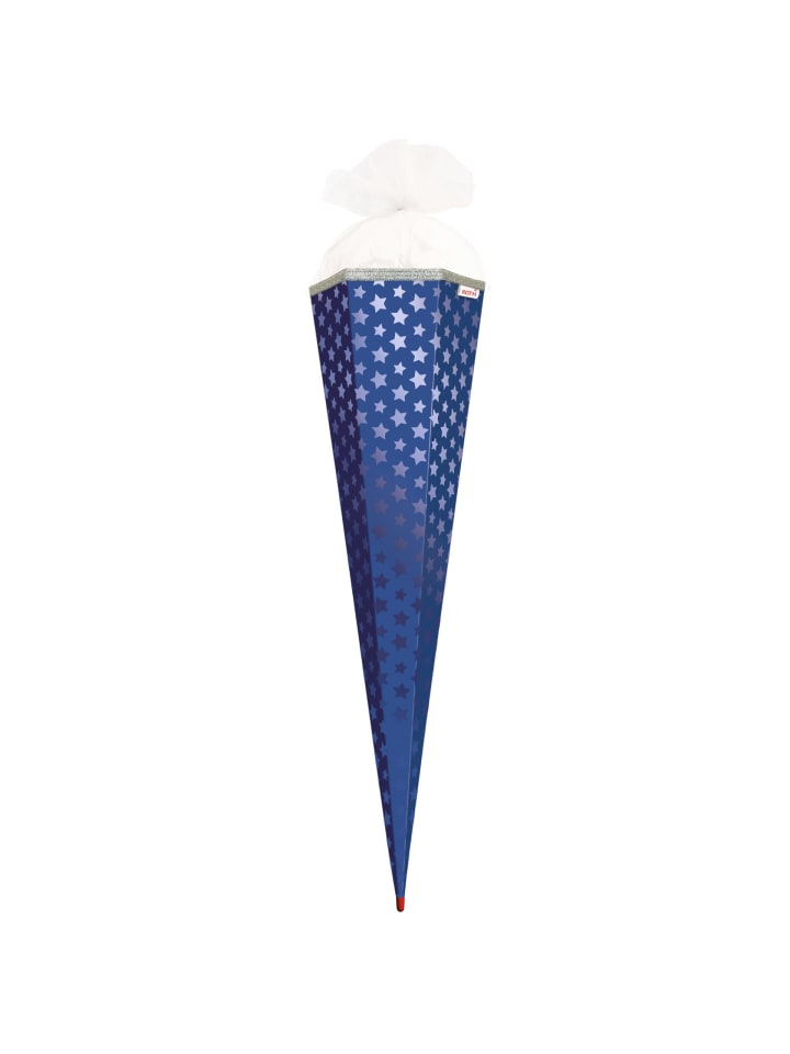 ROTH Bastel-Schultüte groß dunkelblau 85 cm, Sterne Glanzfolie in Blau günstig kaufen onesize