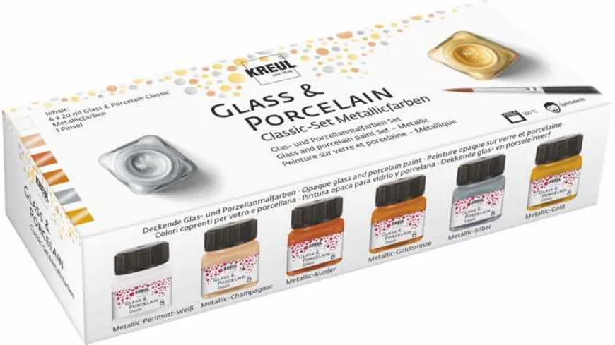 KREUL Glass & Porcelain-Set Classic Metallic 6x20ml 120 ml
