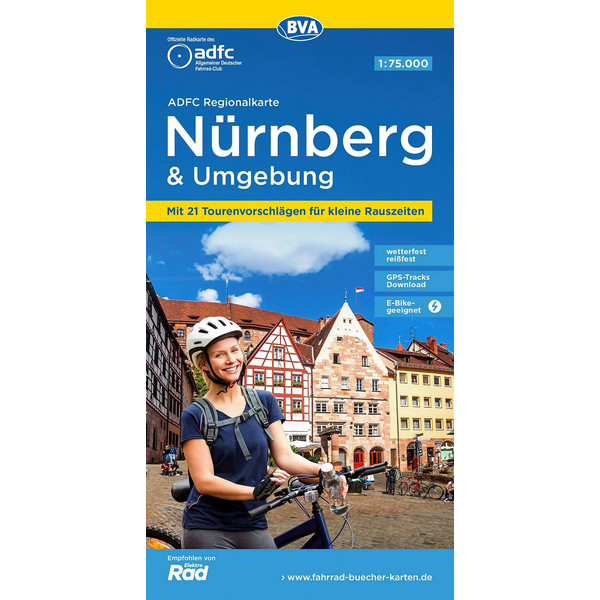 ADFC REGIONALKARTE NÜRNBERG &  UMGEBUNG MIT TOURENVORSCHLÄGEN - Fahrradkarte
