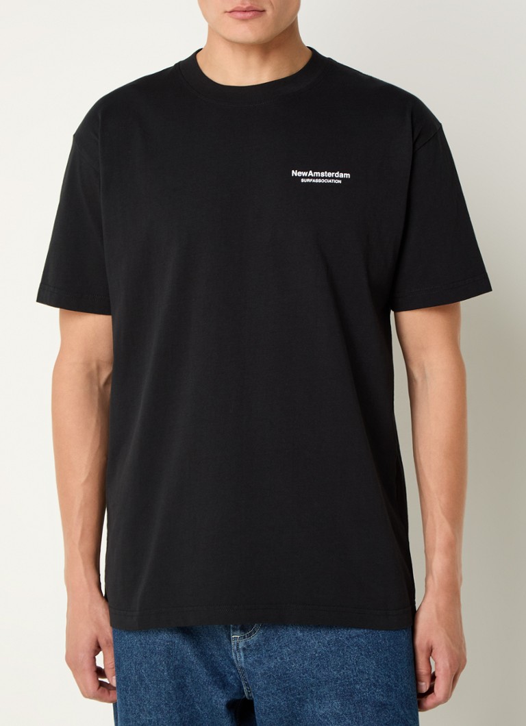 Ny Amsterdam Surf Association T-skjorte med logo og trykk på ryggen