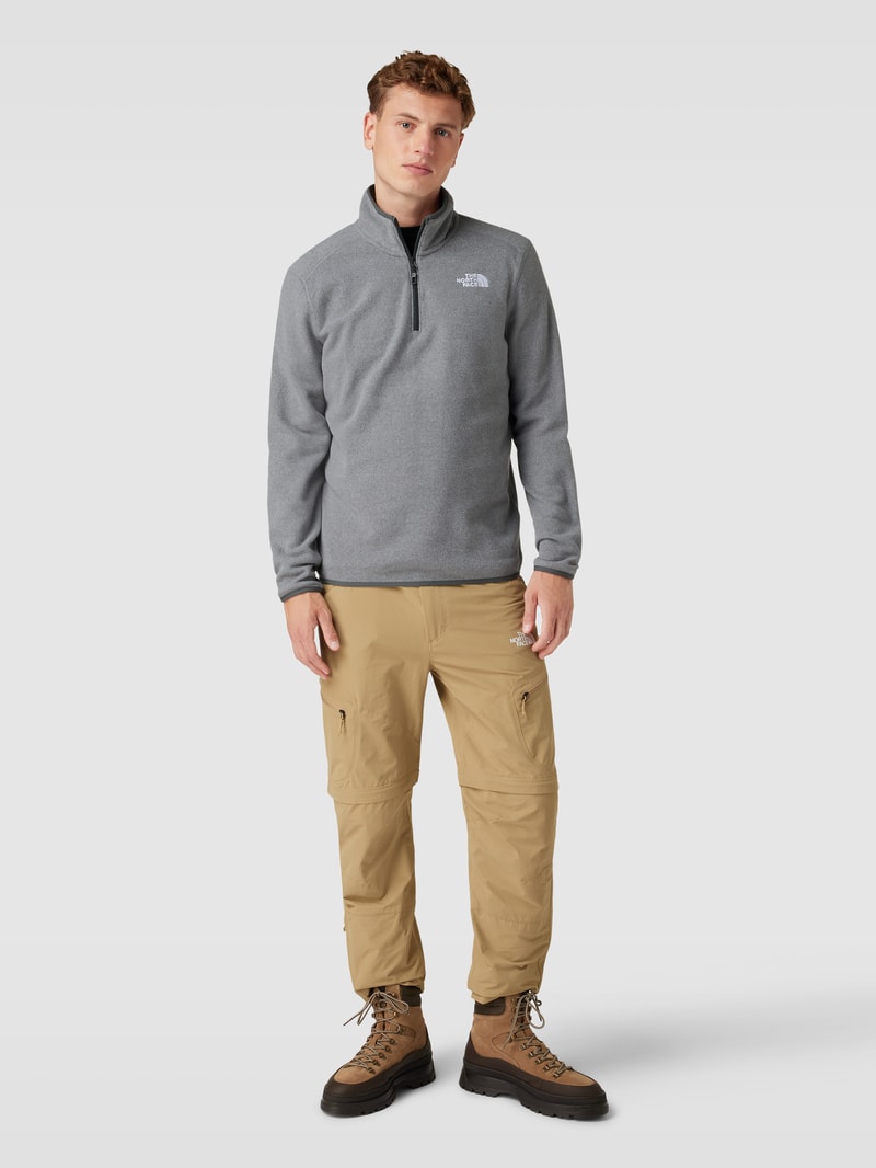 Fleecepullover mit Troyer-Kragen Modell '100 GLACIER' in silber