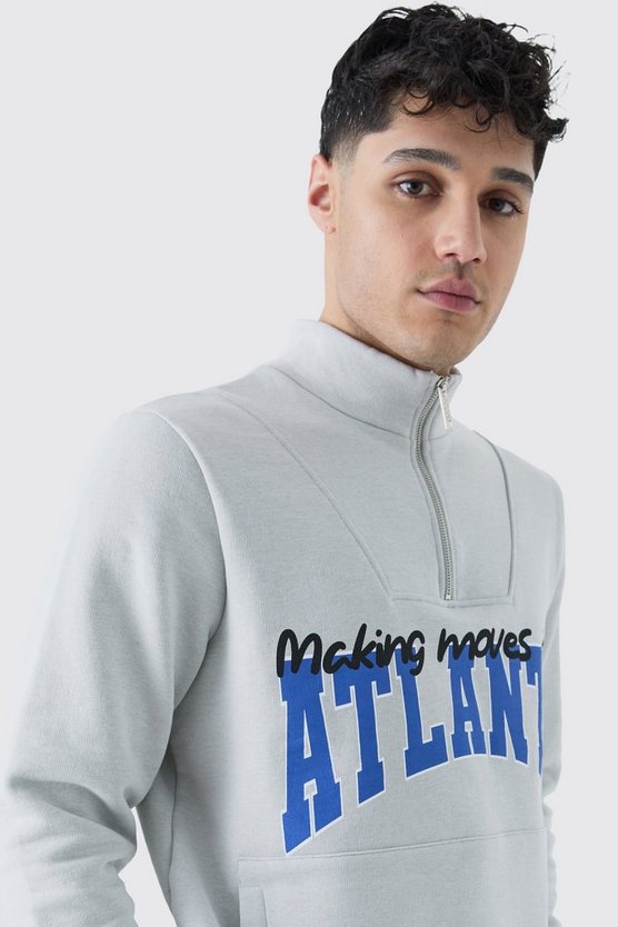 Atlanta Sweatshirt mit 1/4 Reißverschluss
