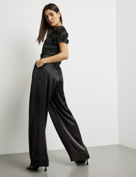 Satinhose mit weitem Bein Palazzo