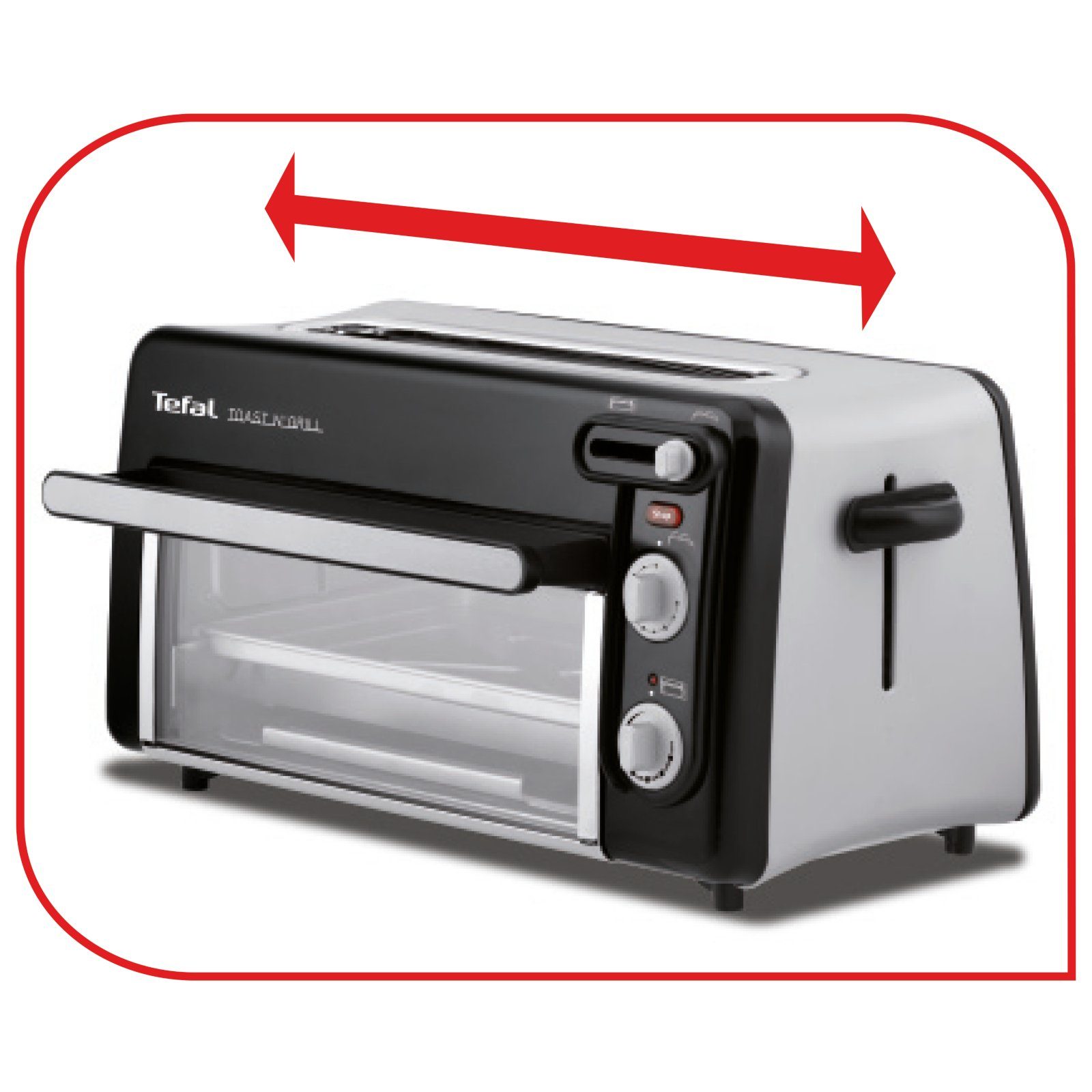 Tefal 2-in-1-Toaster Toast n' Grill TL6008 Toaster Backofen Tischbackofen Mini Ofen, für 2 Scheiben, 1300 W