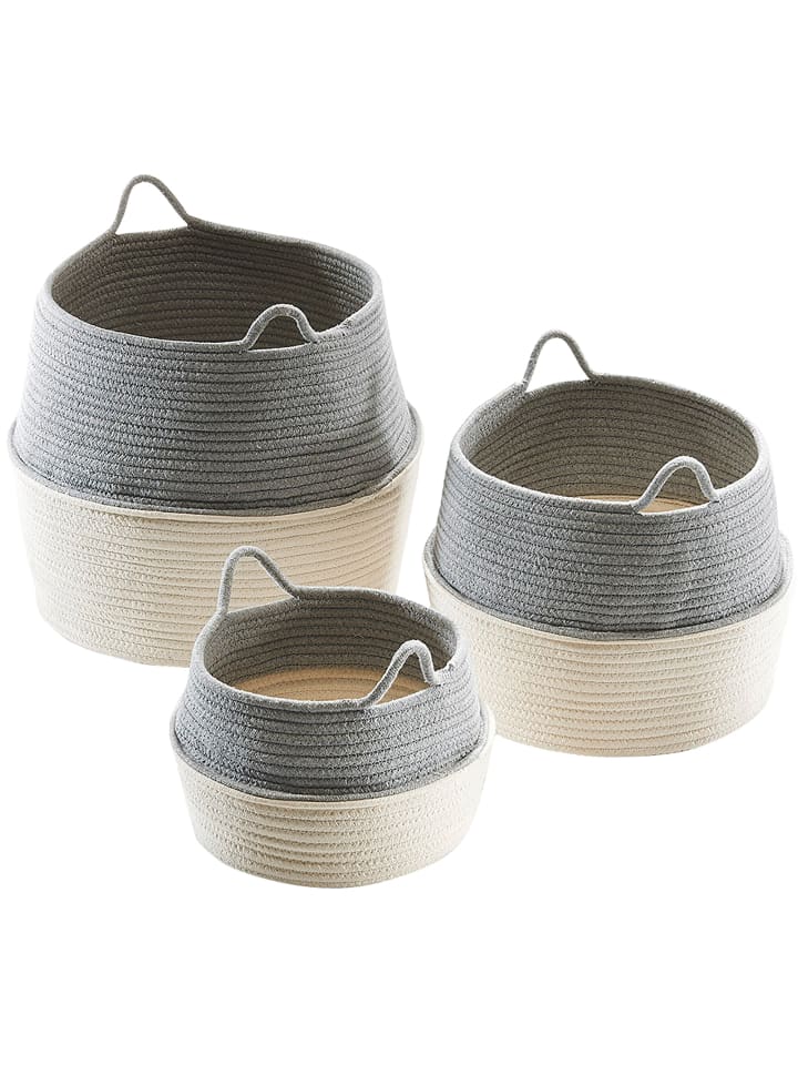 kobolo 3tlg. Set Aufbewahrungskorb FOLDSET3WG in Grau günstig kaufen onesize
