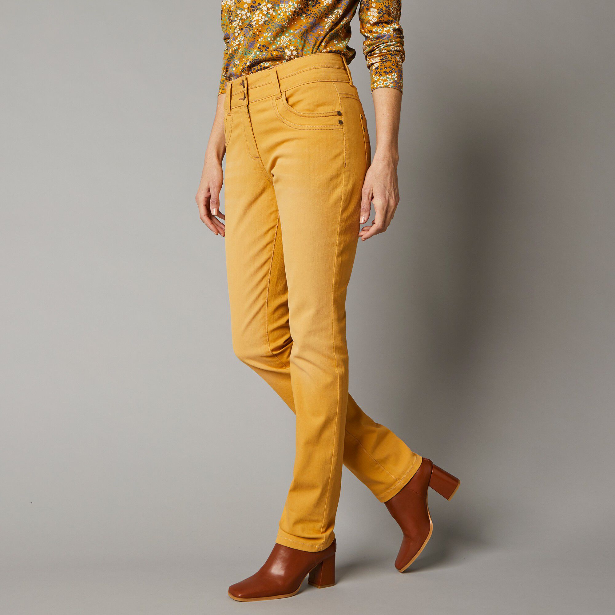 Jean coupe droite stretch couleur