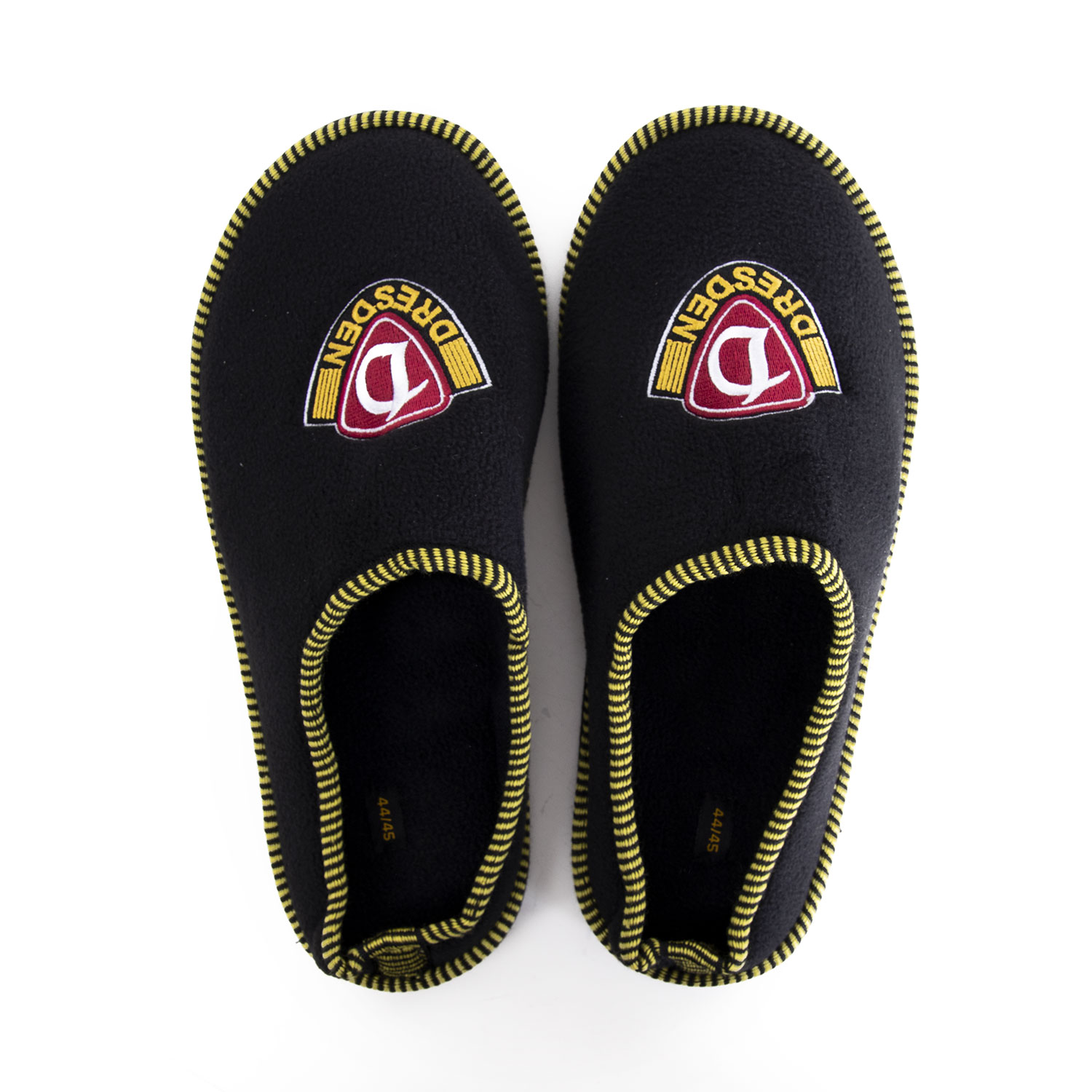 Hausschuhe Filz-Pantoffel schwarz-gelb