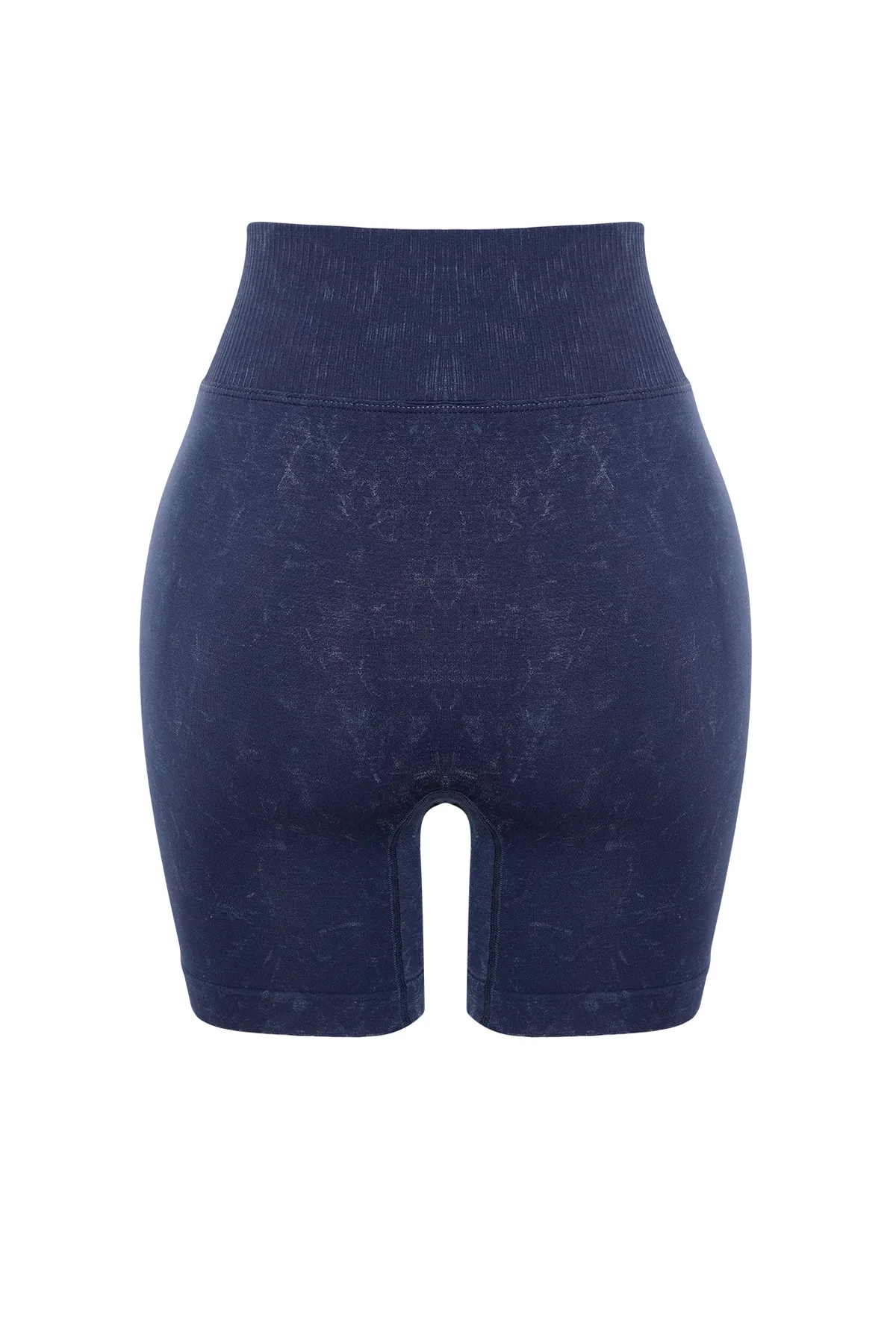Trendyol Collection  Blaue nahtlose/nahtlose Acid-Wash-Strick-Sportshorts/kurze Leggings THMSS23TY00034