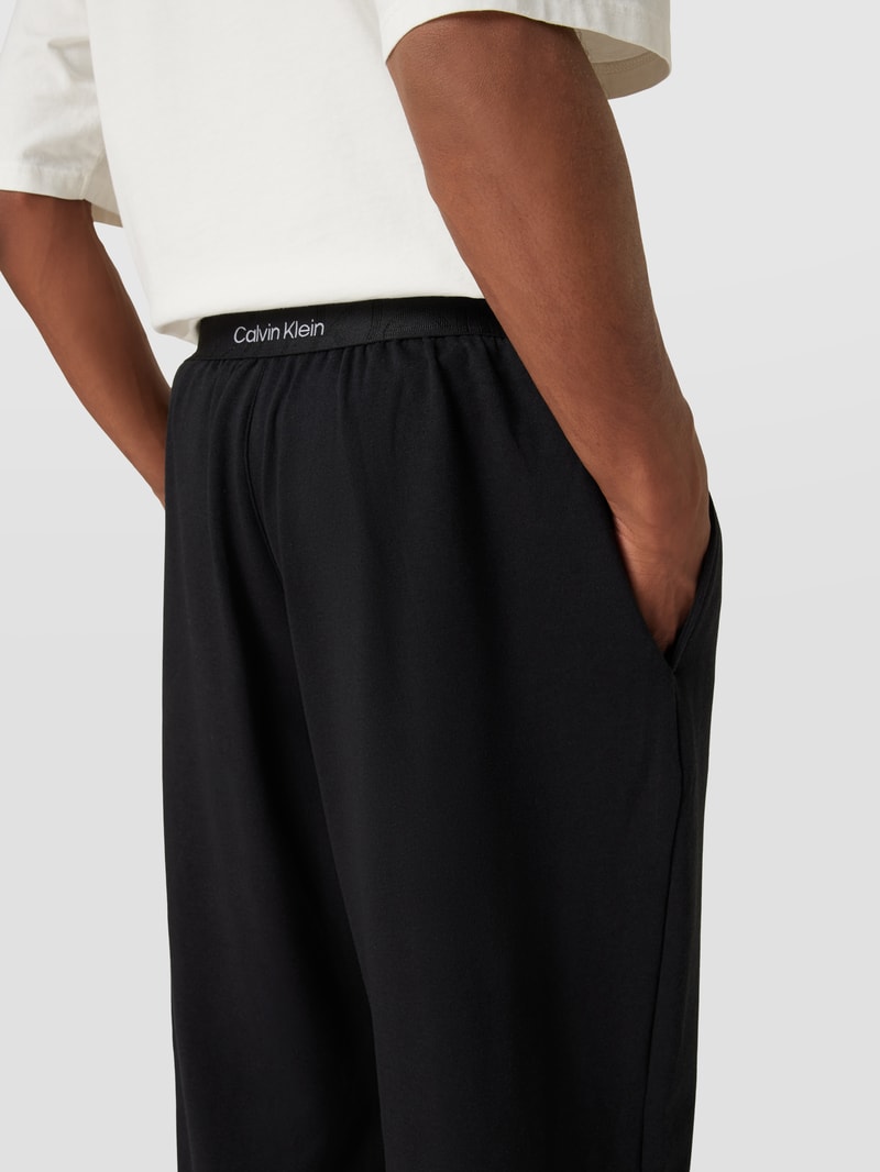 Pyjama-Hose mit elastischem Logo-Bund in schwarz