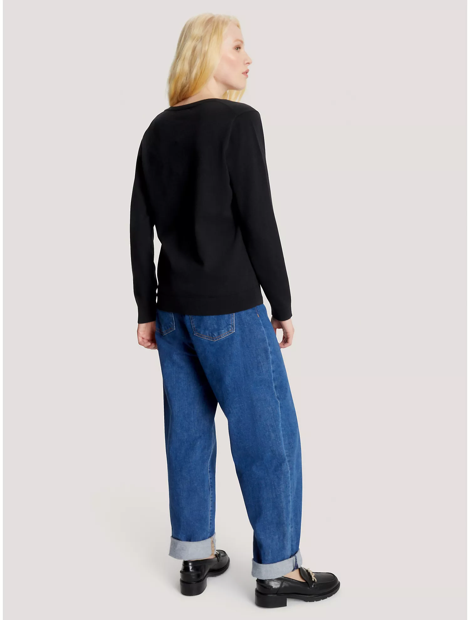 Solid V-Neck Sweater