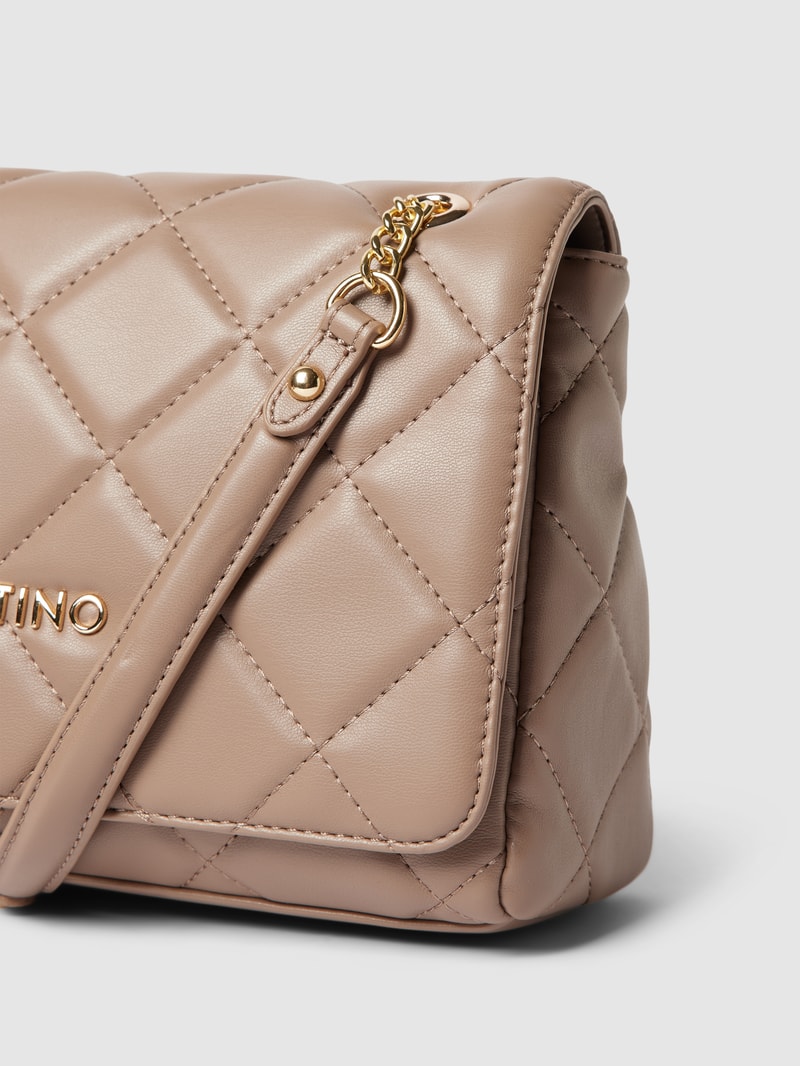 Crossbody Bag mit Label-Applikation Modell 'OCARINA' in taupe