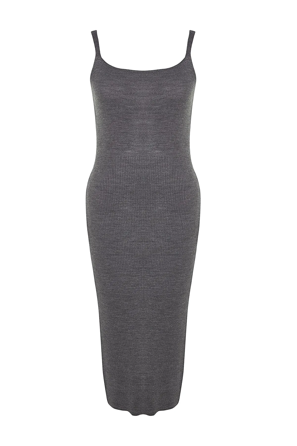 Trendyol Curve  Anthrazit 2-teiliges Strick-Cardigan-Kleid TBBAW24AH00016