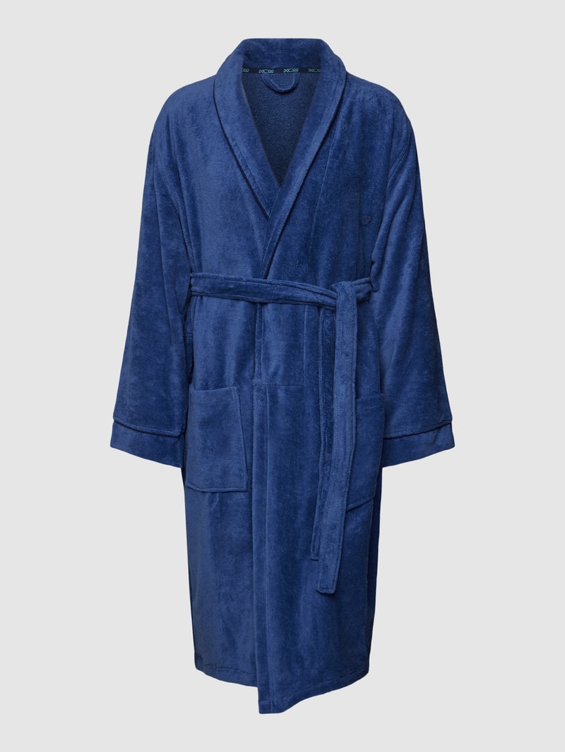 Bademantel mit Schalkragen Modell 'YVYN' in blau