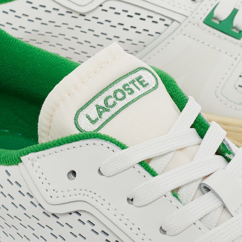Lacoste L001 Leather Heel Pop Sneakers white/green