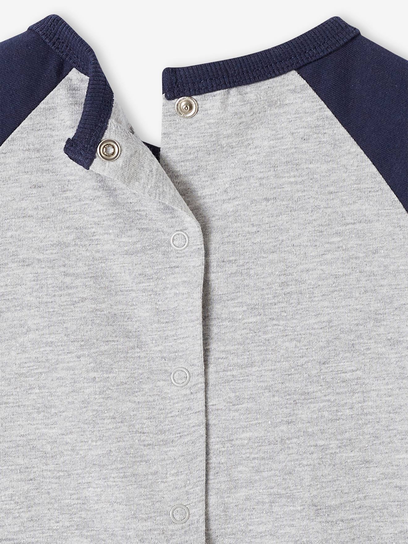 T-shirt colorblock bébé manches raglan bleu nuit