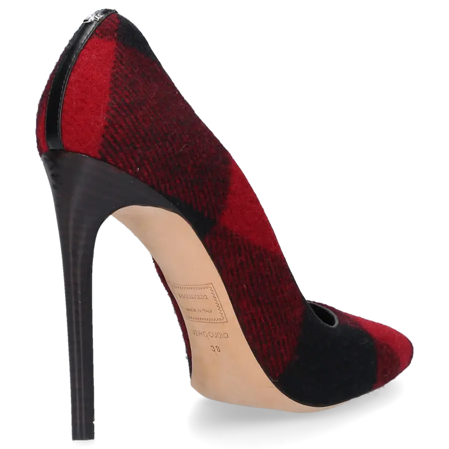 Dsquared2 - Dsquared2 Pumps Basic Stoff Tartan schwarz rot - rot
