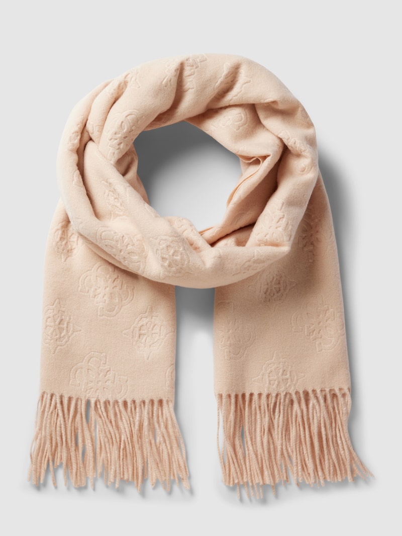 Schal mit Allover-Label-Details Modell 'JAMES' in rosé meliert