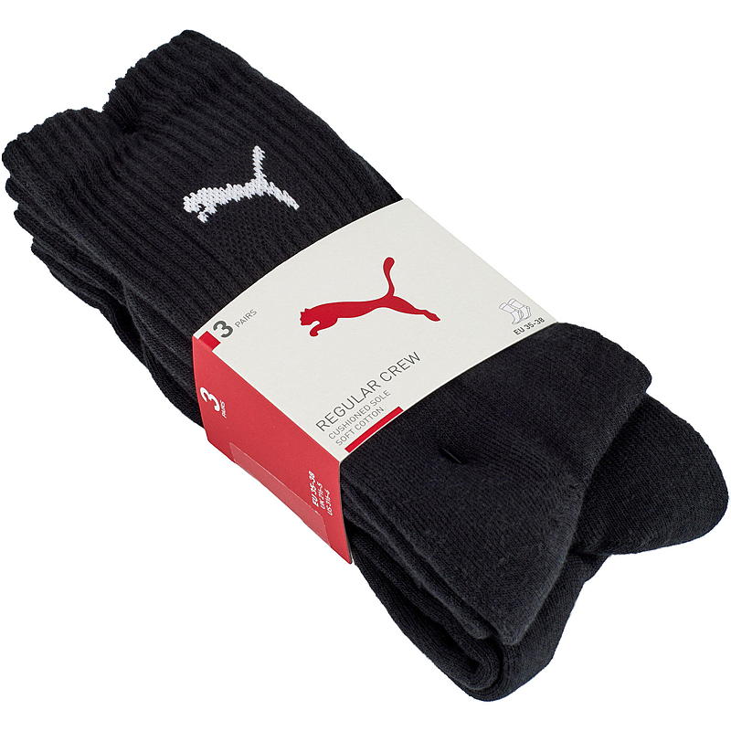 Puma Sportsokk 3-pk str 35/38-43/46 Puma Crew