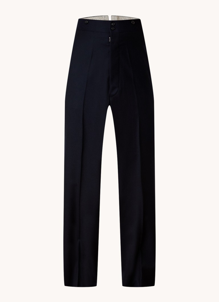 Pantaloni largi din lână Maison Margiela cu buzunare interioare