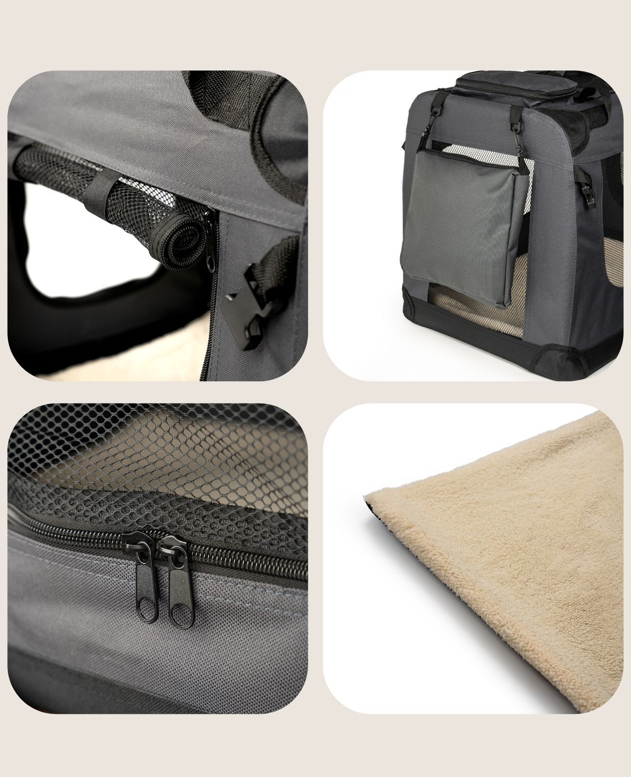 Lionto Transportboxen & Gitterboxen Lionto Hundetransportbox - faltbar - grau M