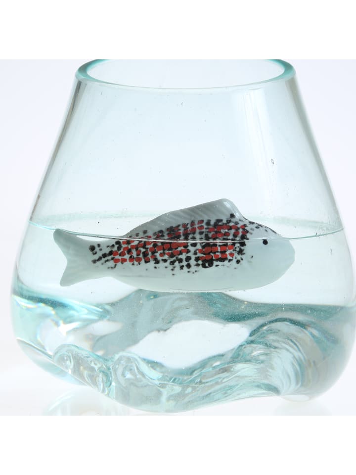 MARELIDA Teichdeko Fisch Dekofigur schwimmend Porzellan L: 15,5cm in weiß, rot günstig kaufen onesize