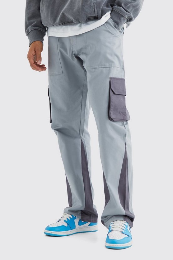 Slim-Fit Colorblock Cargo-Hose