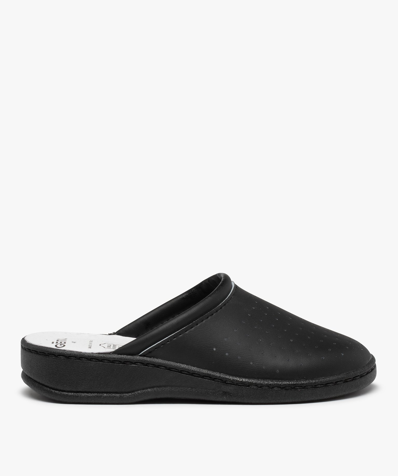 Sabots homme confort dessus uni perforé noir | GEMO