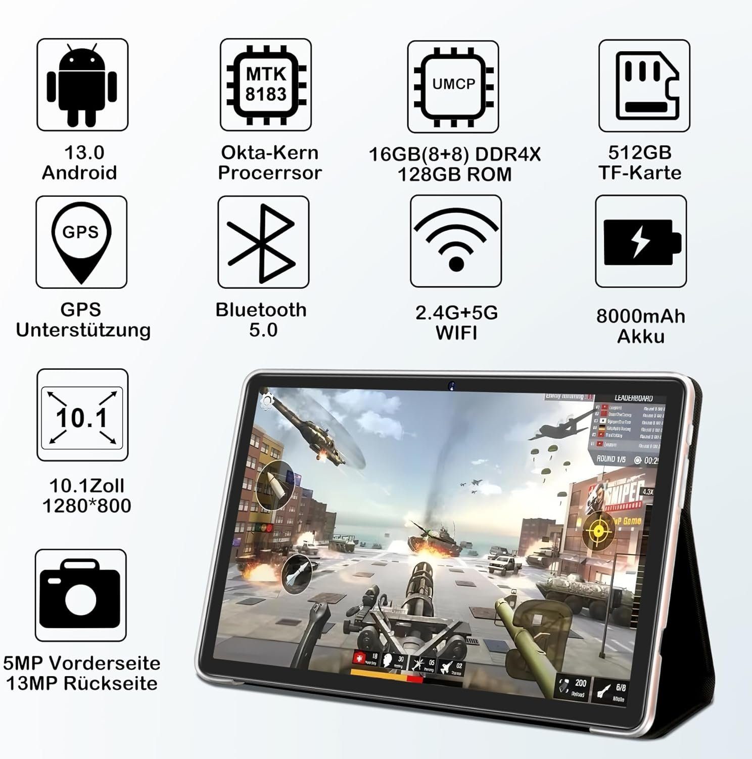 SEBBE 16 GB RAM MT8183 8-Core 2.0Ghz Tablet (10