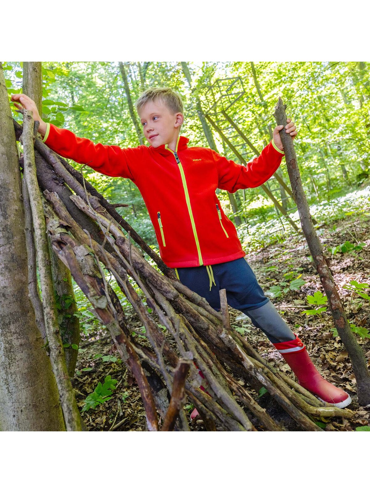 Fleecejacke Basic, tomatenrot