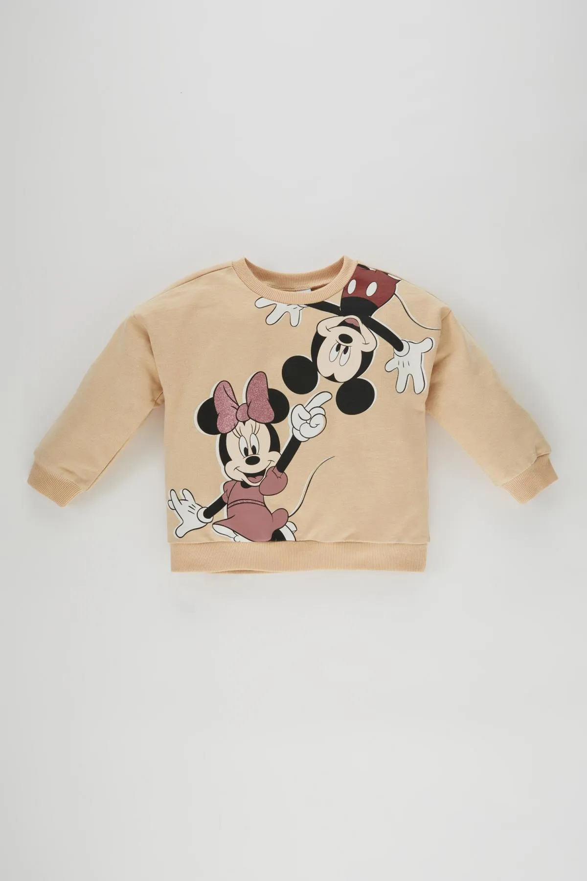 DeFacto  Disney Mickey & Minnie Sweatshirt mit Rundhalsausschnitt für Baby-Mädchen