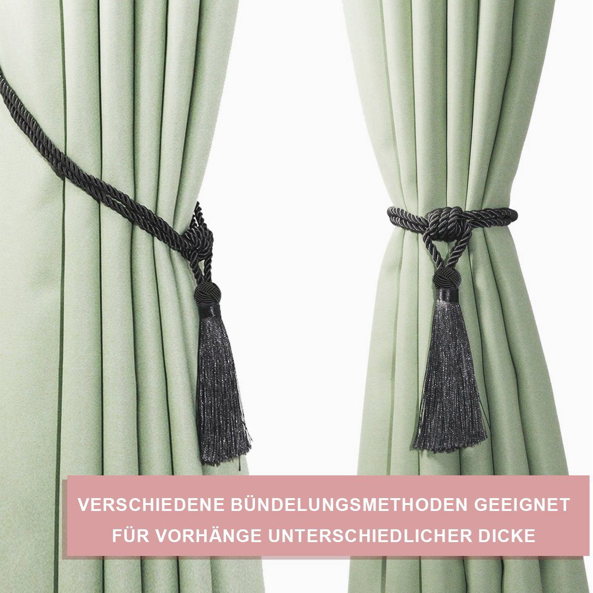 Dekospange Raffhalter für Vorhänge für Haus Büro Fenster Draperie, FeelGlad