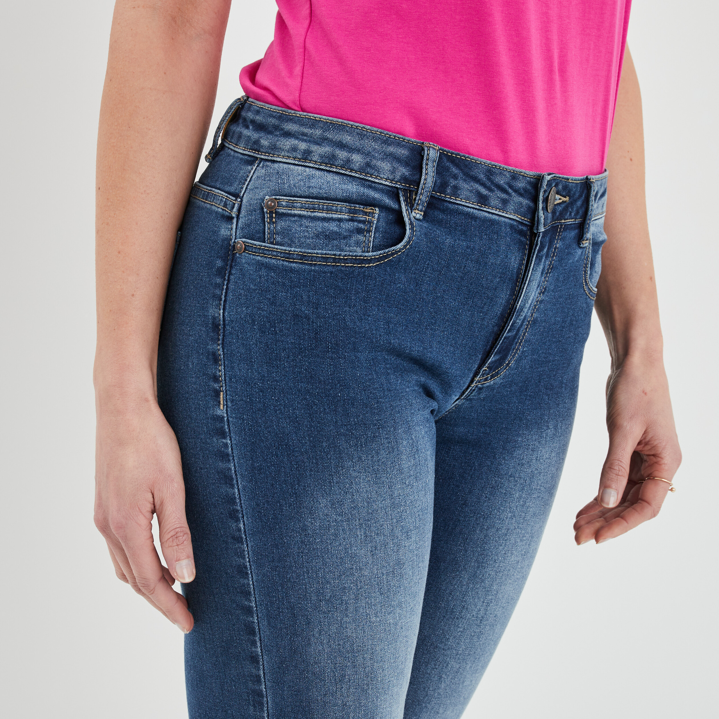 Jeans straight taille normale denim stone femme | La Halle