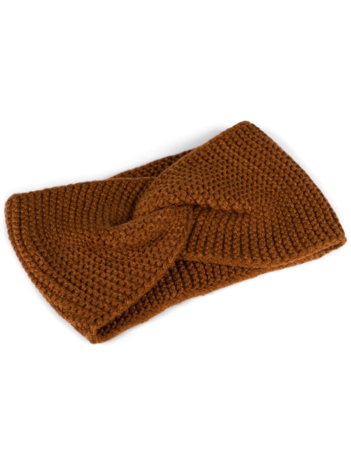 styleBREAKER Strick Stirnband in Cognac günstig kaufen onesize