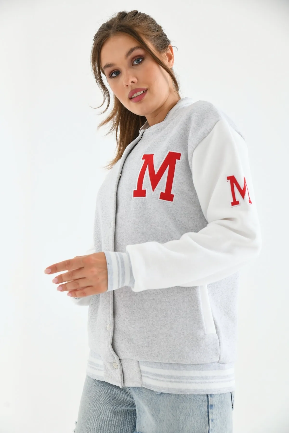 VOLT CLOTHİNG  Bestickte Collegejacke für Unisex