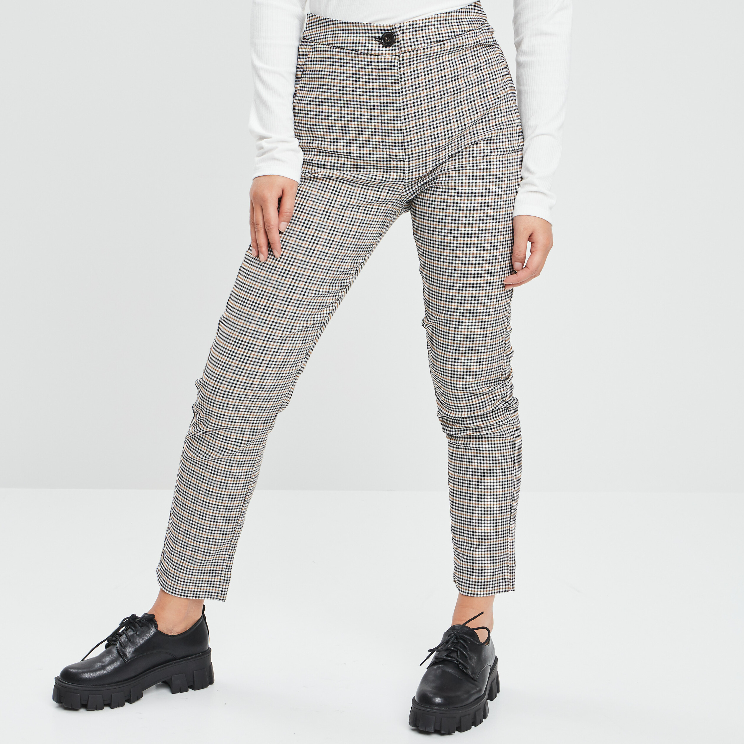 Pantalon droit taille haute jaune femme | La Halle