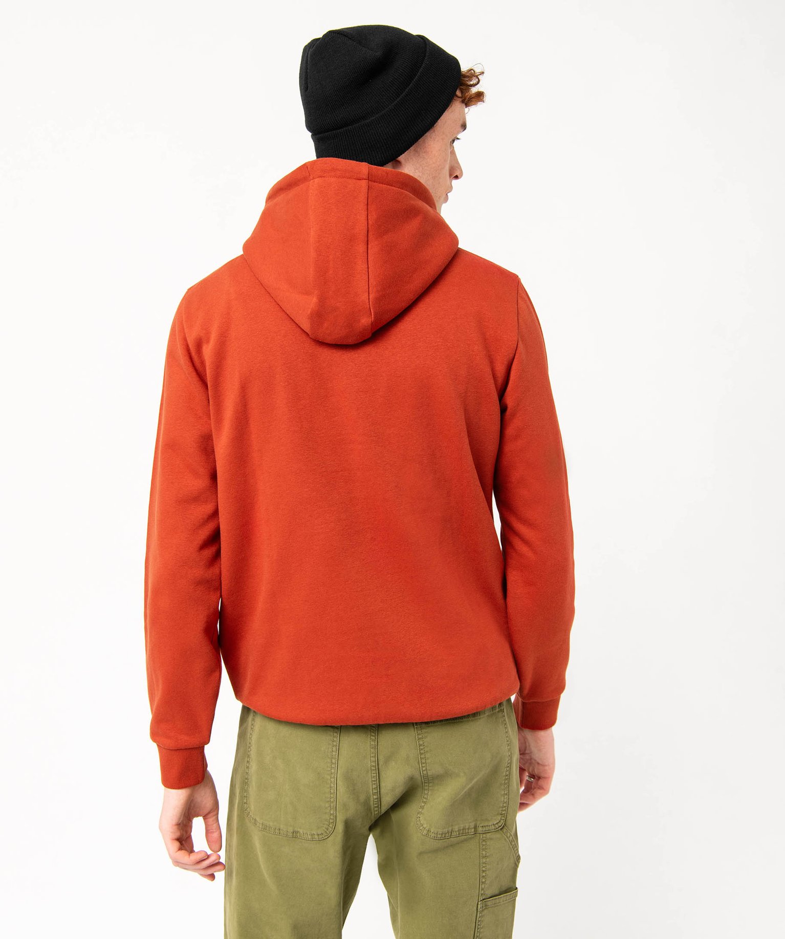 Sweat homme à capuche intérieur molletonné rouge fonce | GEMO