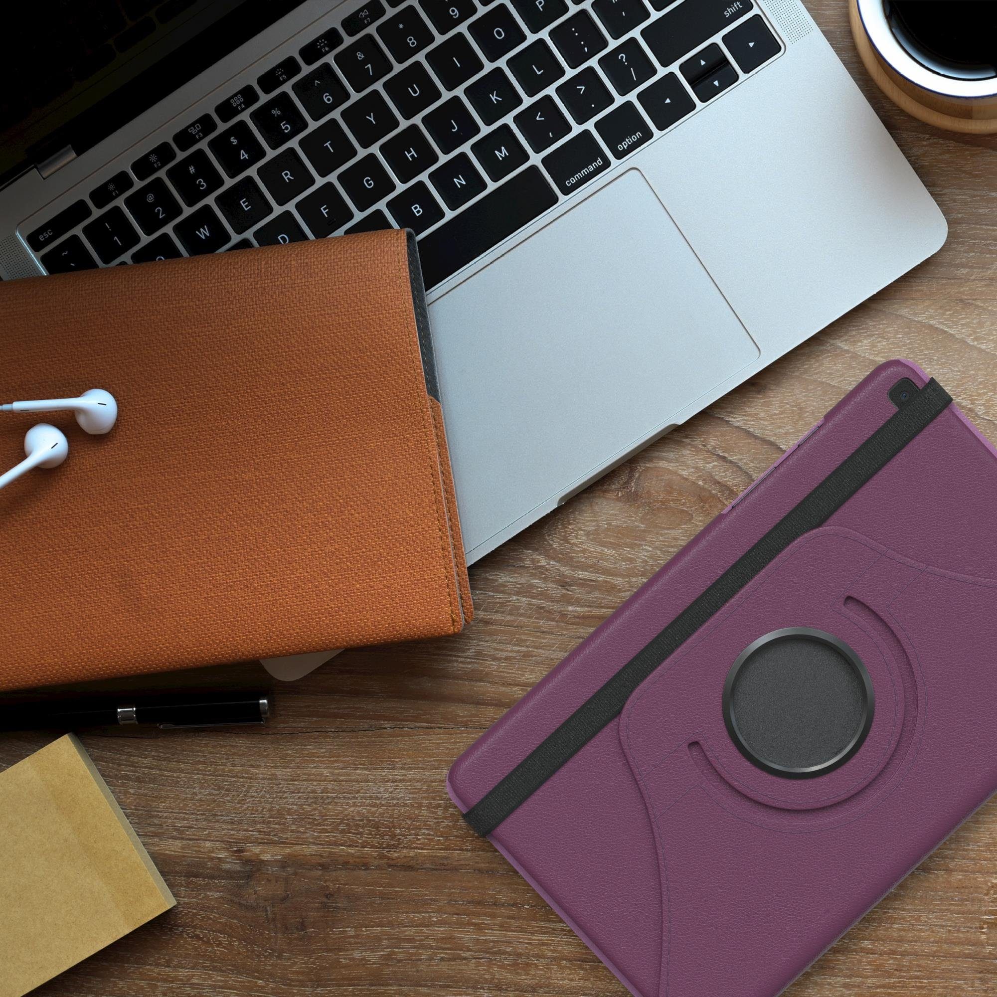 EAZY CASE Tablet-Hülle Rotation Case Samsung Galaxy Tab A 8.0 8 Zoll, Tablet-Hülle Bookstyle Case Fullcover Schutz Tasche Stehfunktion Lila
