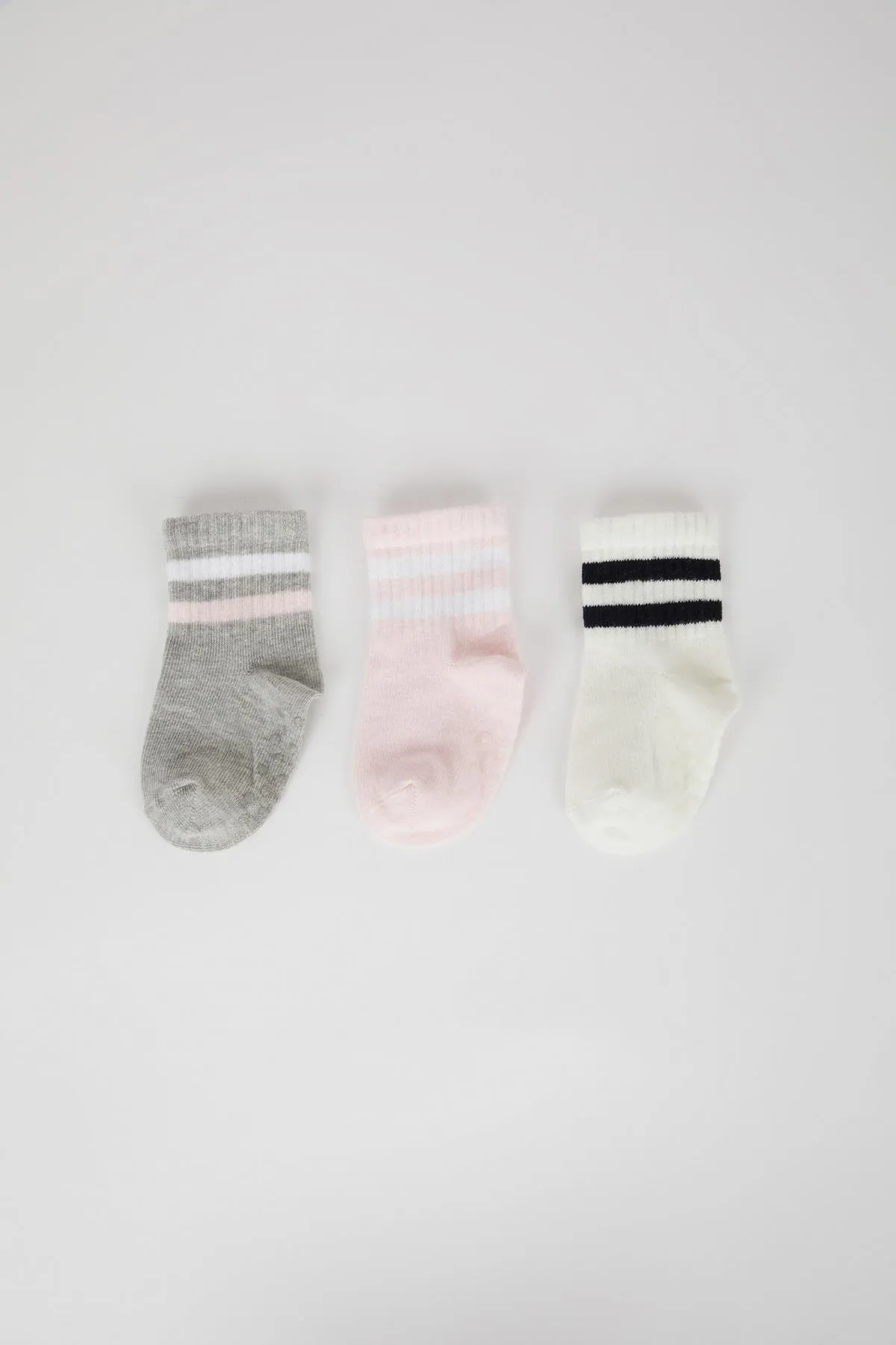DeFacto  3-teilige lange Socken aus Baumwolle für Mädchen mit rutschfester Sohle