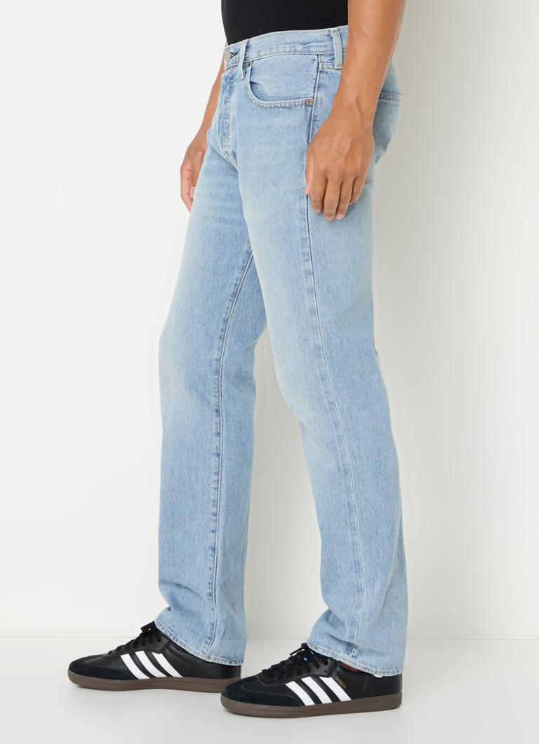 Calça jeans Levi's 501 de corte reto com lavagem clara
