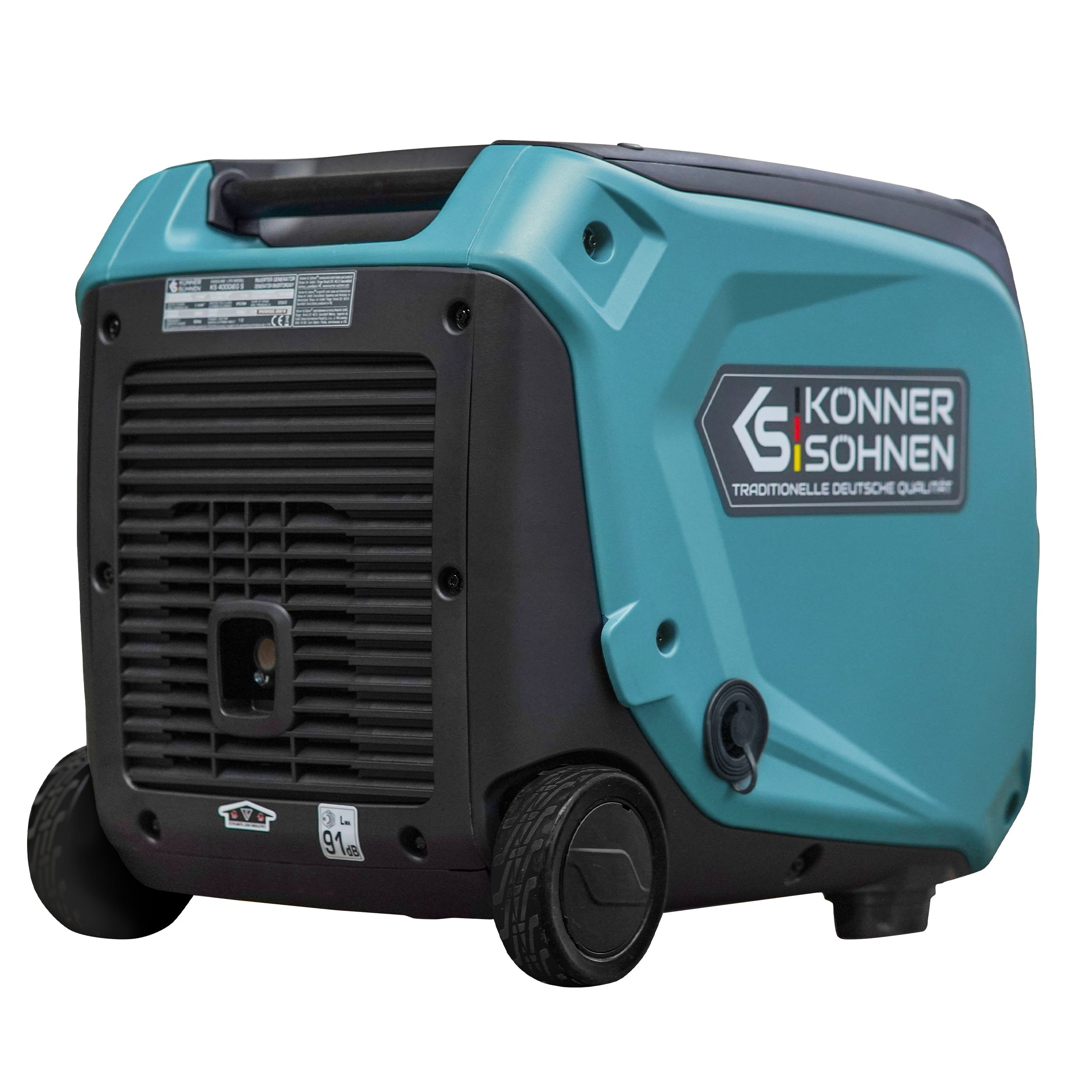 Könner & Söhnen Stromerzeuger KS 4000iEG S, 4,00 in kW, (66 dB Lpa 7m, 2хSchuko 230 V, 2 USB-Anschlüsse, 1-tlg., LED-Anzeige, einfacher Elektrostart, ECONOMY-Modus), Kupferwicklung, Kurzschluss- und Überlastschutz, EURO V