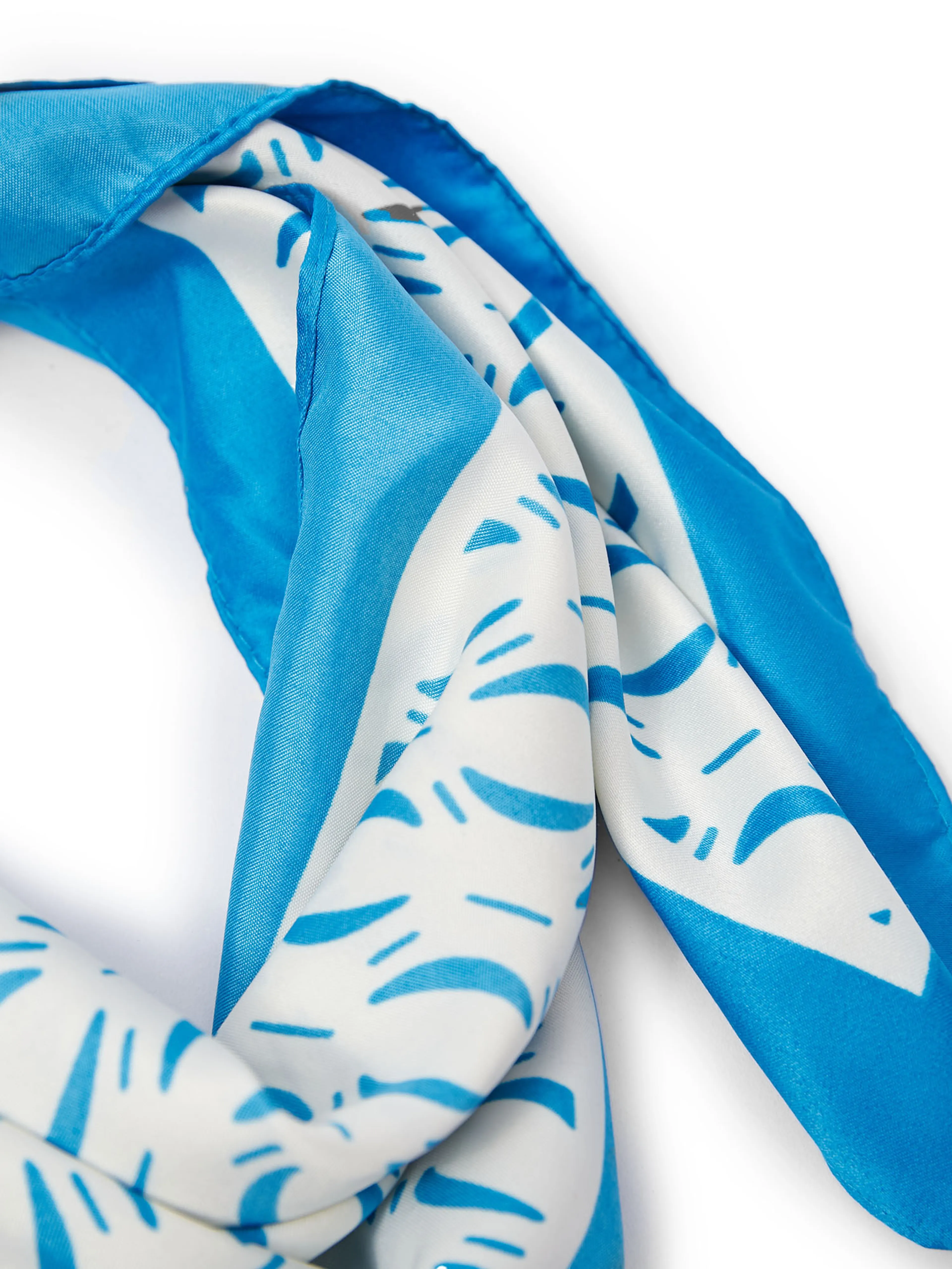 Blau-weiß gemusterter Damen-Satinschal ORSAY