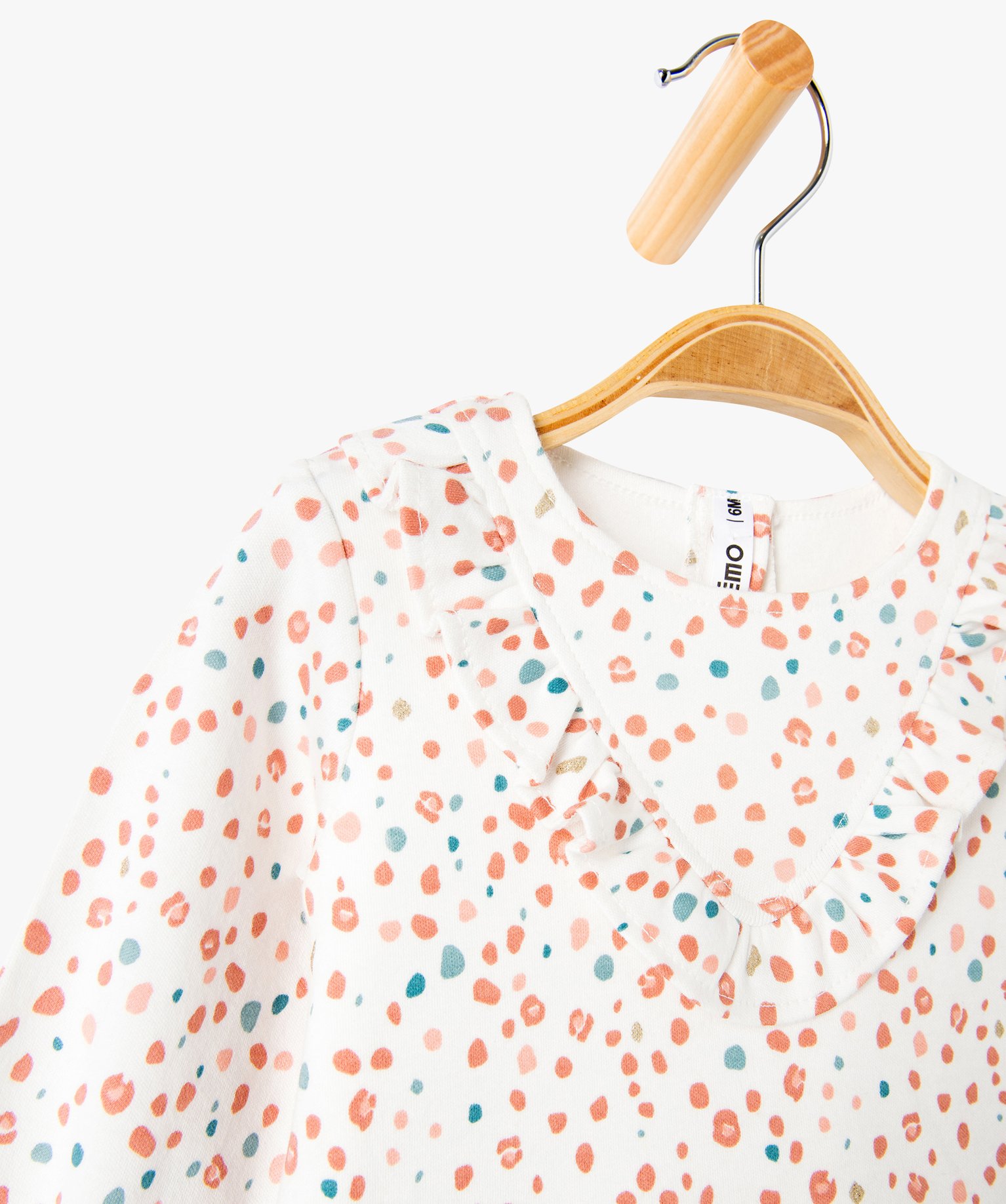 Body manches longues 2-en-1 en coton bébé fille ecru | GEMO