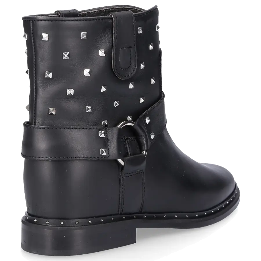 Via Roma 15 - Stiefeletten MALIBU Kalbsleder Metallisch schwarz - schwarz
