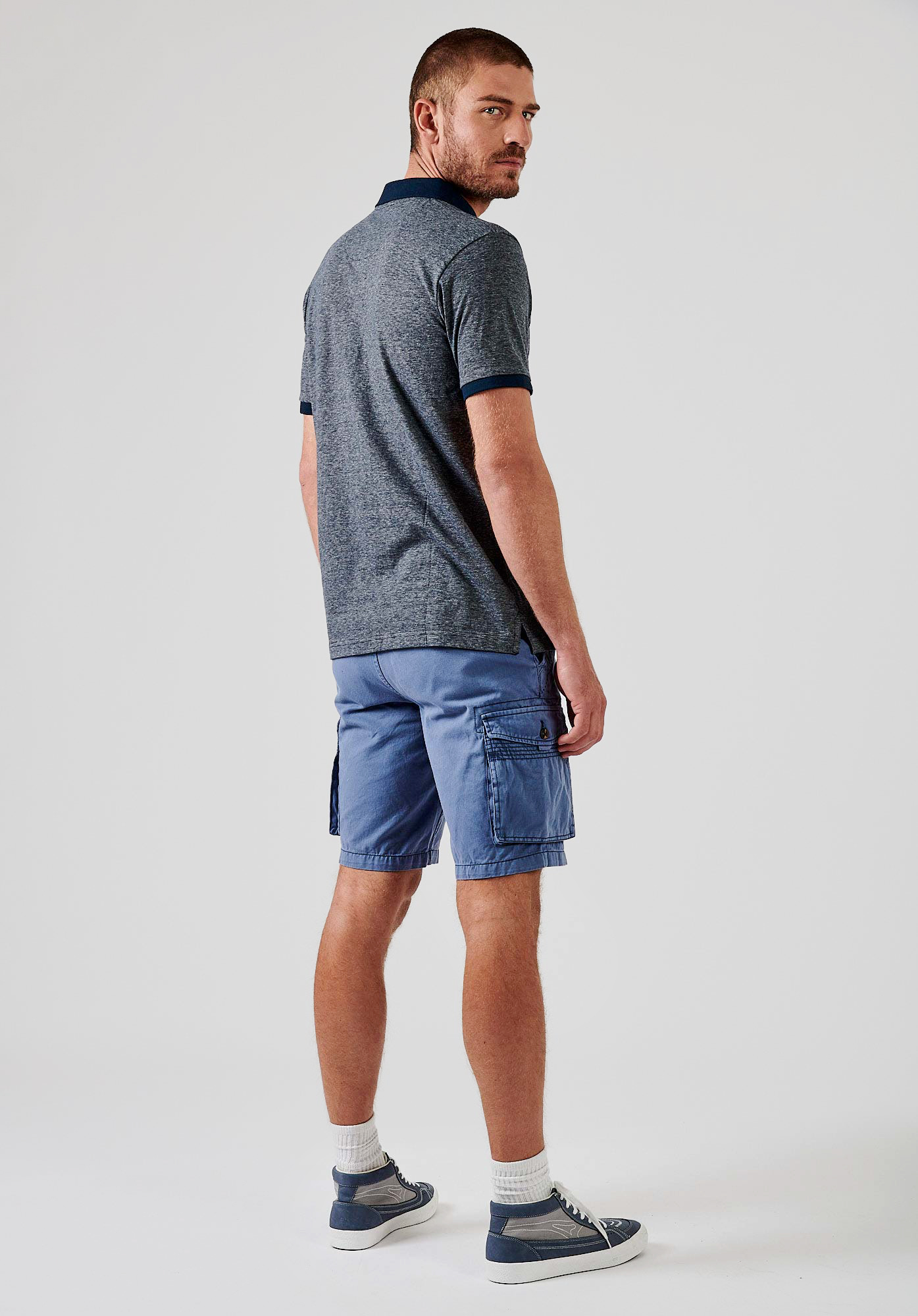 MARCO  Short bleu cargo Homme en 100% coton