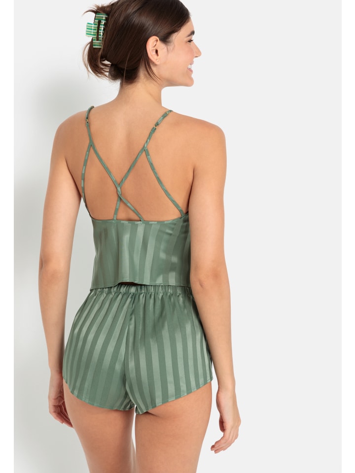 LSCN BY LASCANA Shorty in dunkles Tannengrün gestreift günstig kaufen