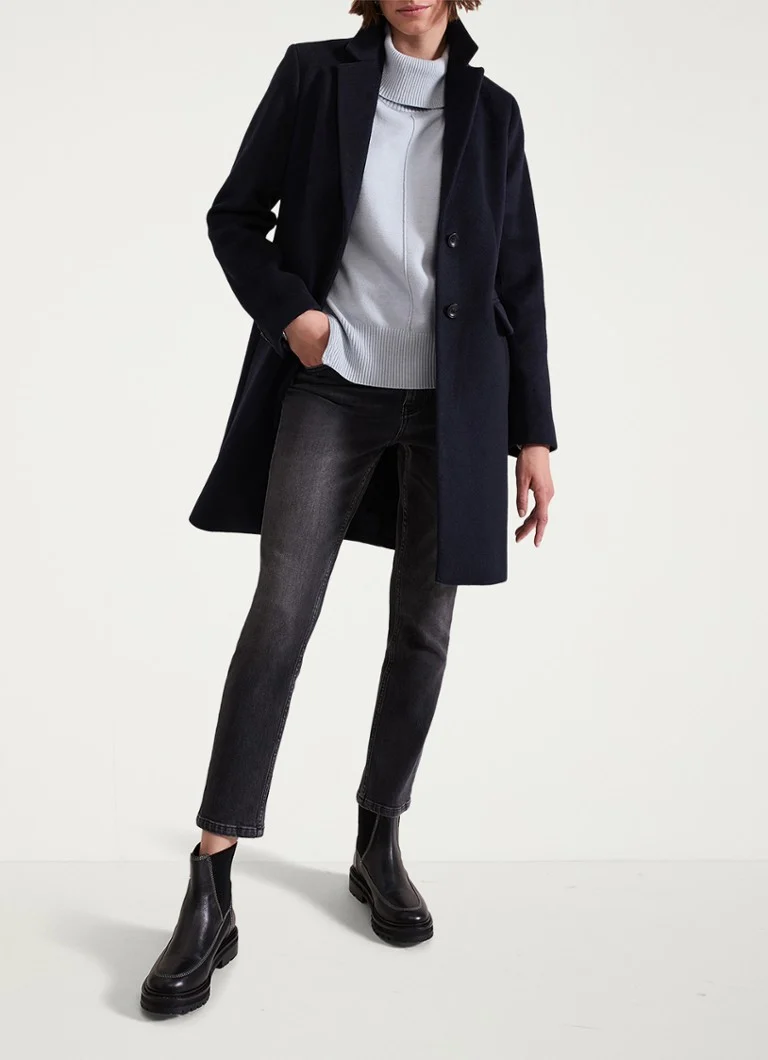 Pulover Steph Phase Eight cu guler înalt și tiv elastic, tricotat fin