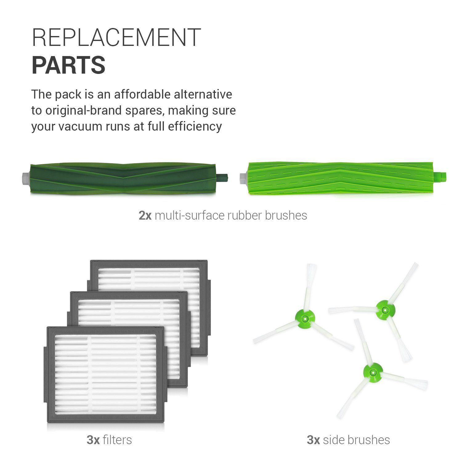 kwmobile Saugroboter Zubehör-Set Ersatzteile Set für iRobot Roomba e/i Serie - Filter, Bürsten
