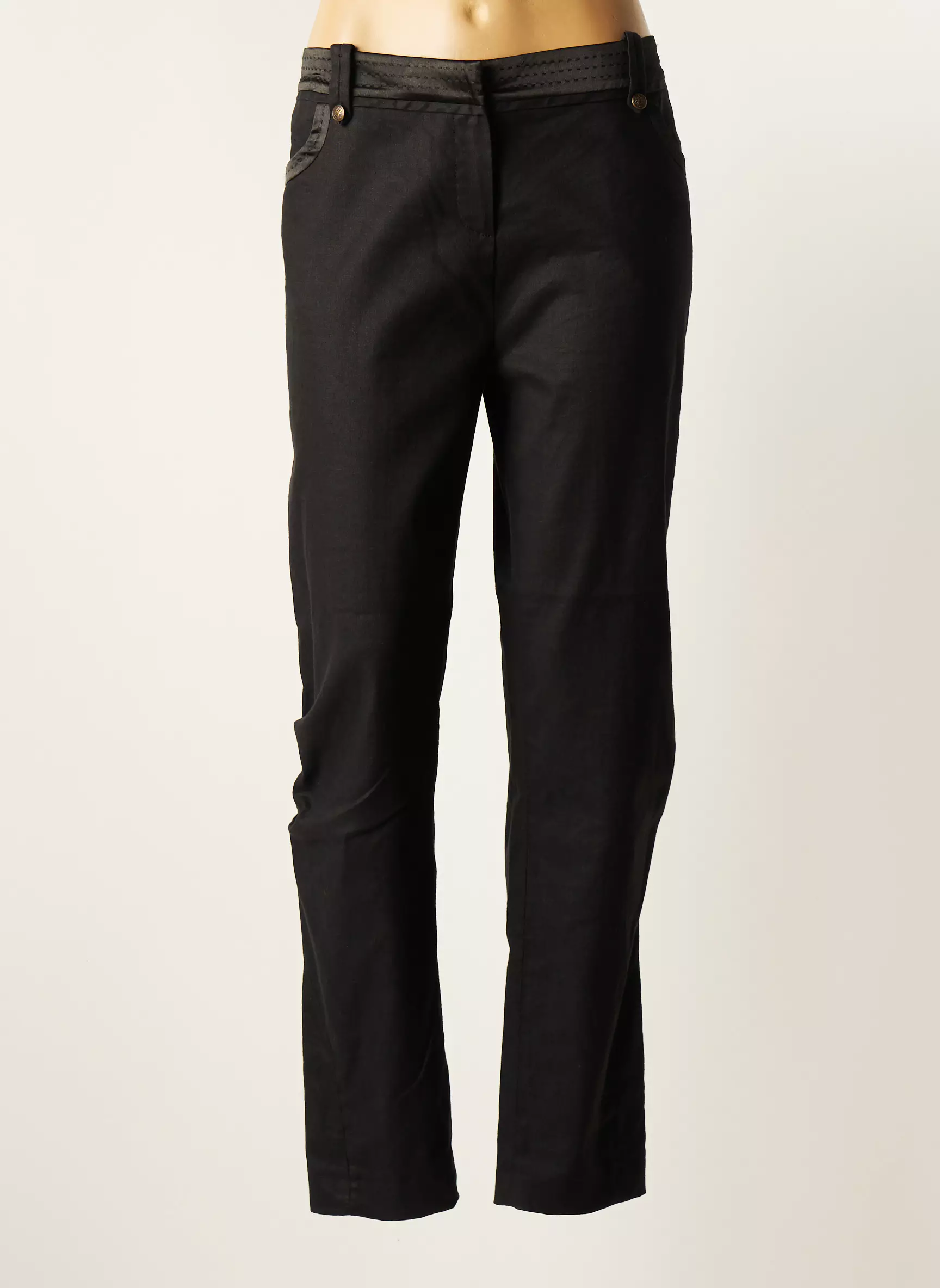 Bleu Blanc Rouge Pantalons Slim Femme couleur noir