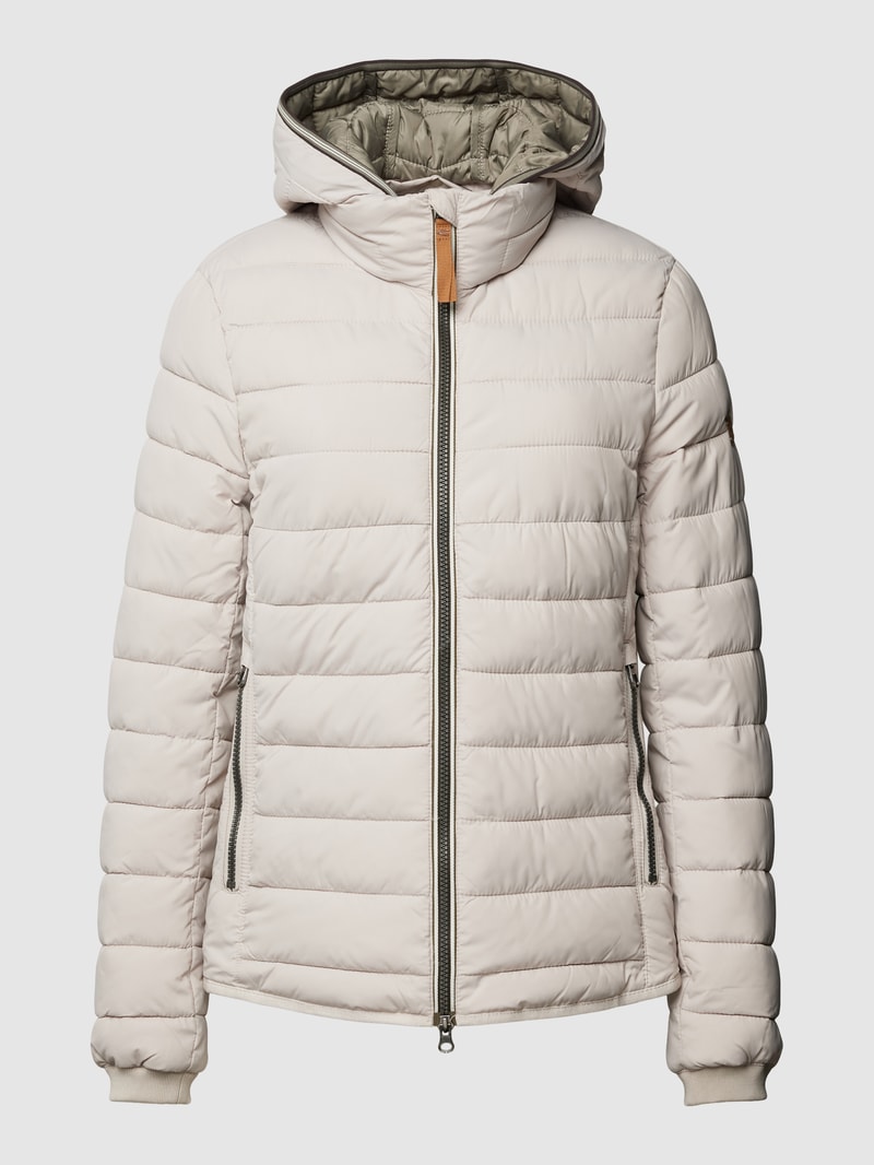 Steppjacke mit Label-Details in offwhite