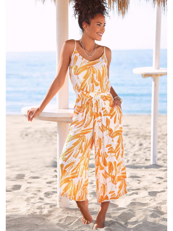 s.Oliver Culotte-Overall in orange-creme-bedruckt günstig kaufen